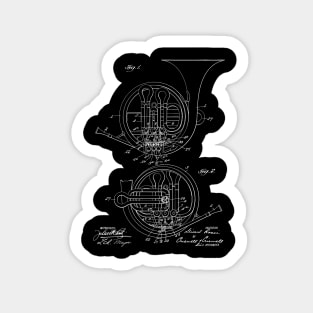 brass musical instrument Vintage Patent Hand Drawing Sticker